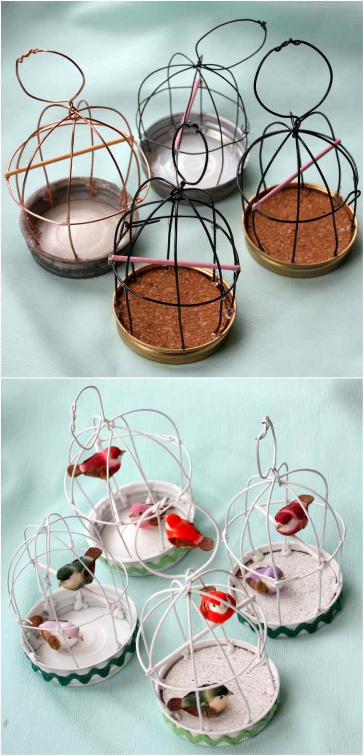 dekorácia klietky Vianoce malé urob si sám biela farba