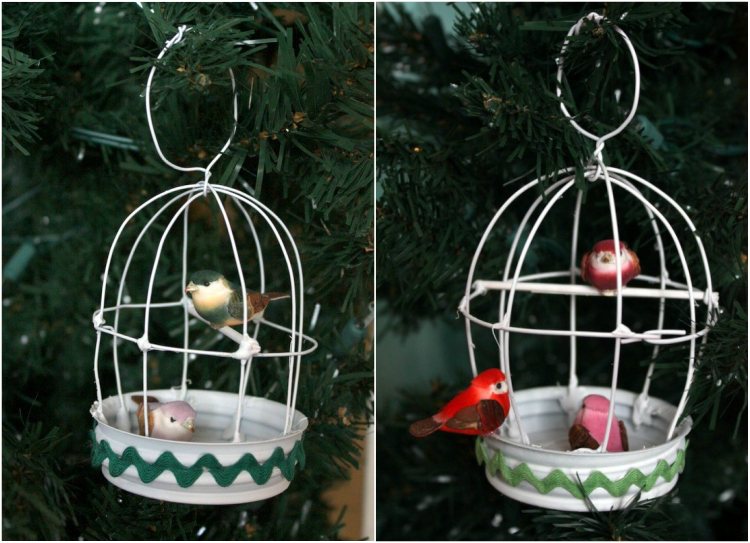 dekorácia klietky pre Vianoce malá postavte si vlastného vtáka