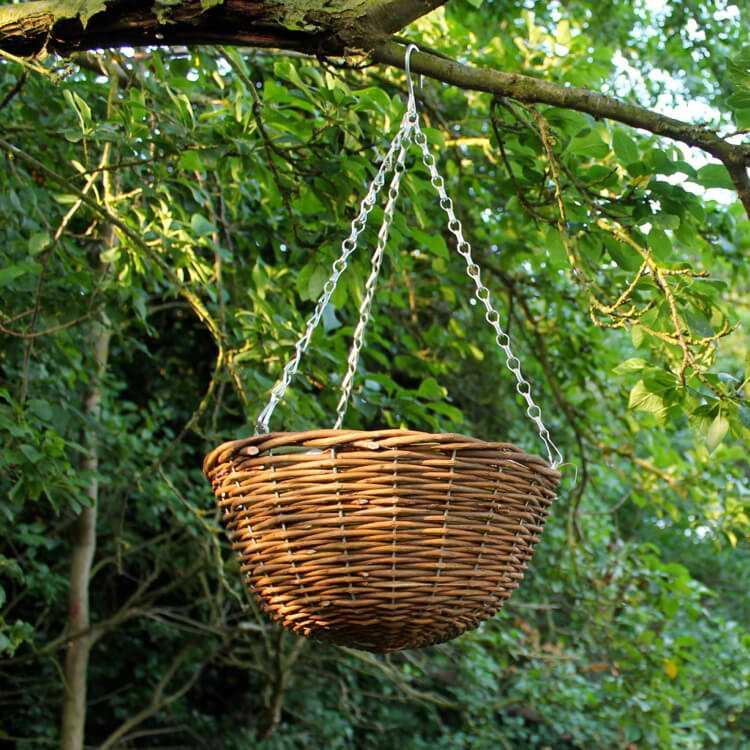 Vtáčie kúpele na zavesenie sa stavajú nápady s kvetinovým košom