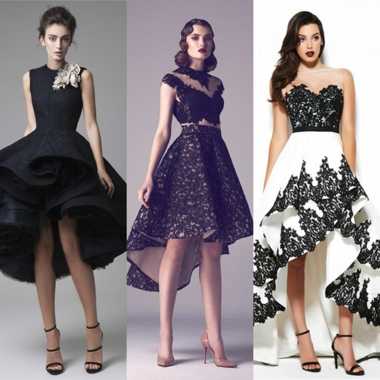 Mulletové svadobné šaty čiernobiele svadobné módne svadby