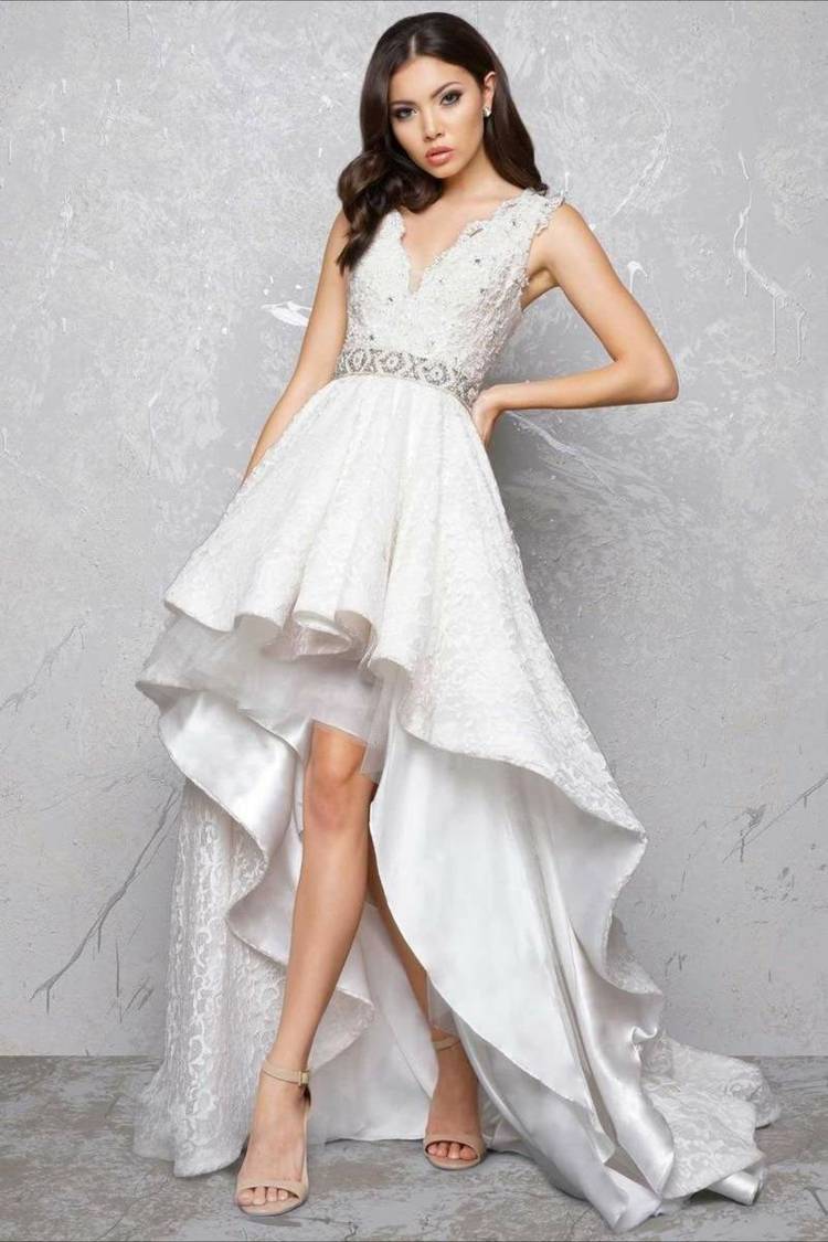 Svadobné šaty párové svadobné šaty s výstrihom do V