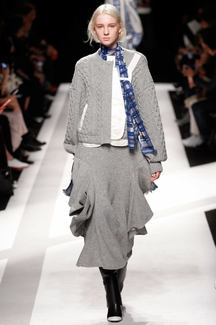 Vlnená látka šedého oblečenia Sacai s objemom Saské jesenné zimné sivé oblečenie