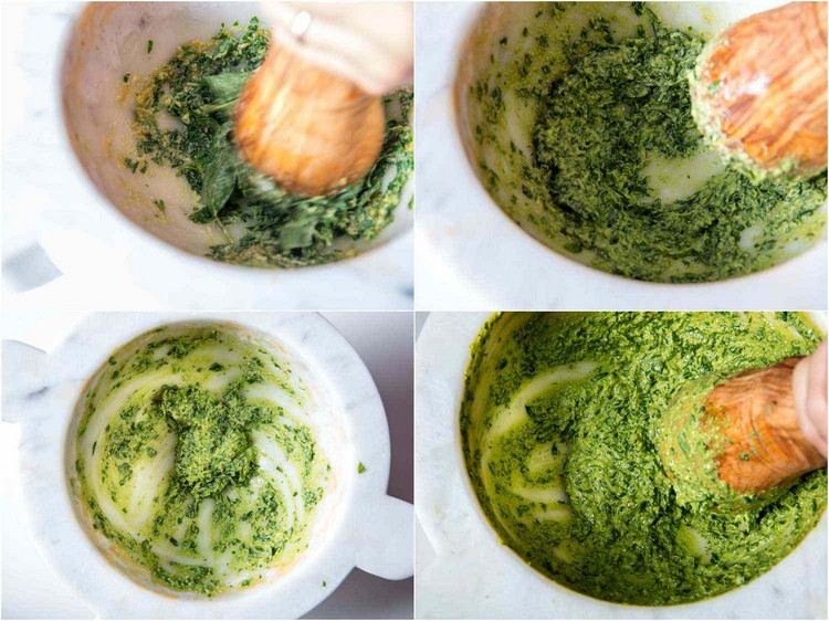 Vyrobte si vlastné klasické pesto alla Genovese v mažiari