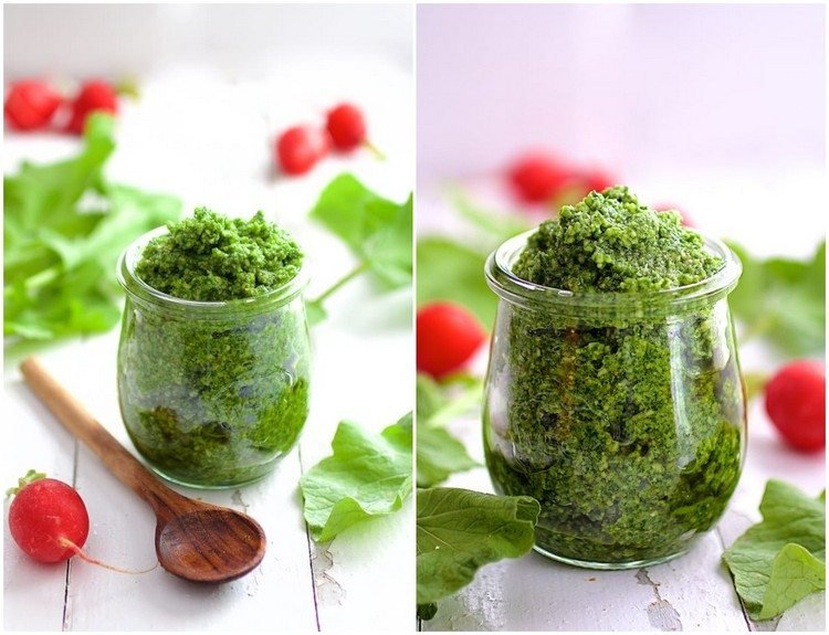 Pesto rôzne recepty neobvyklé s listami reďkovky