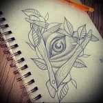 Minden látó szem tetoválás ceruza vázlat