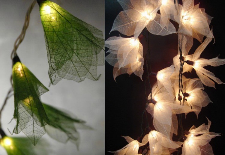 detská izba-les-dekorácia-svetlá-víla svetlá-listy-kvety