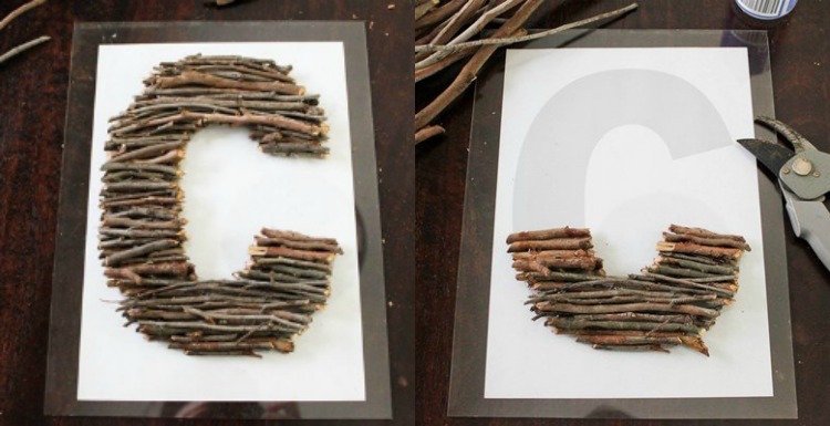 detská izba-lesná výzdoba-monogram-urob si sám