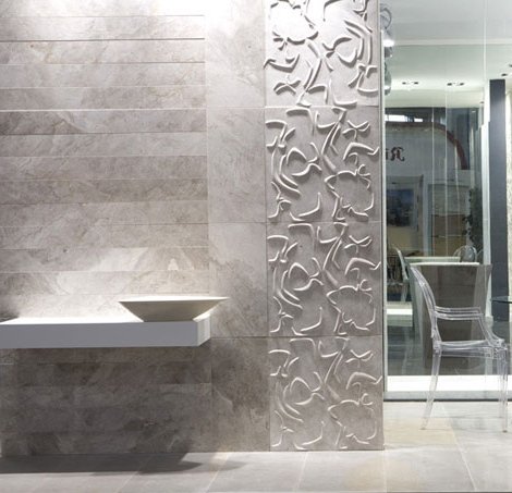 3D krivka bielo-lítiovej krivky 3D dlaždica biela krivka Lithea s kvetinovým vzorom