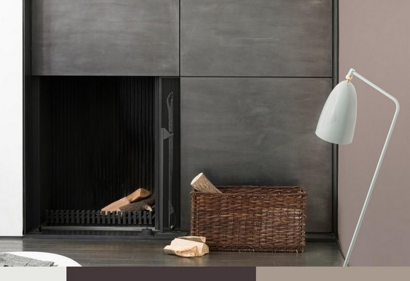 Nahé nuansy na stene v obývačke Maľba na stenu-nahá-šedá-čokoládovo-hnedá podlaha