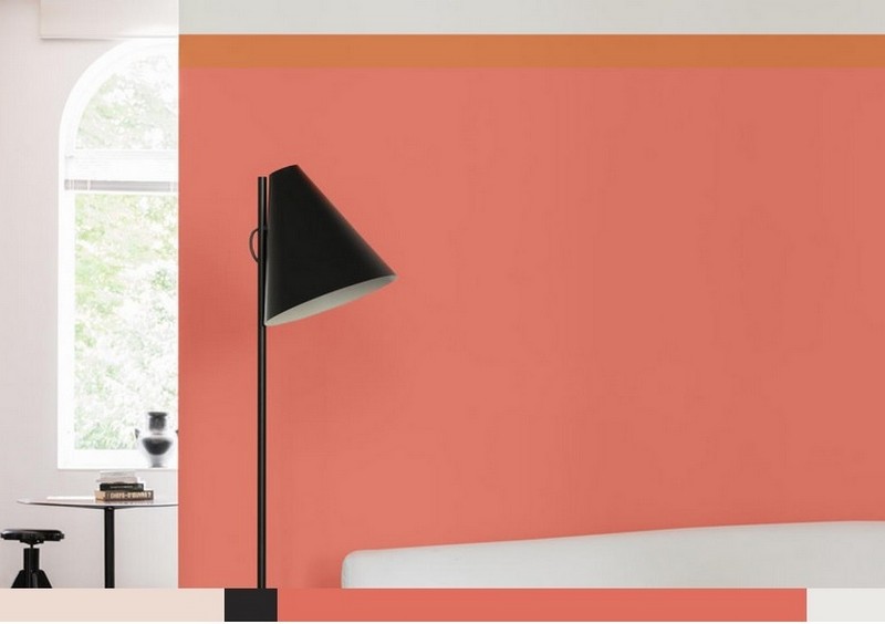 Maľovanie obývačky v oranžovej a broskyňovej farbe - nástenný dizajn Nástenné maľby-farebné-nástenné-dizajnové-dvojdielne-nástenné-nápady