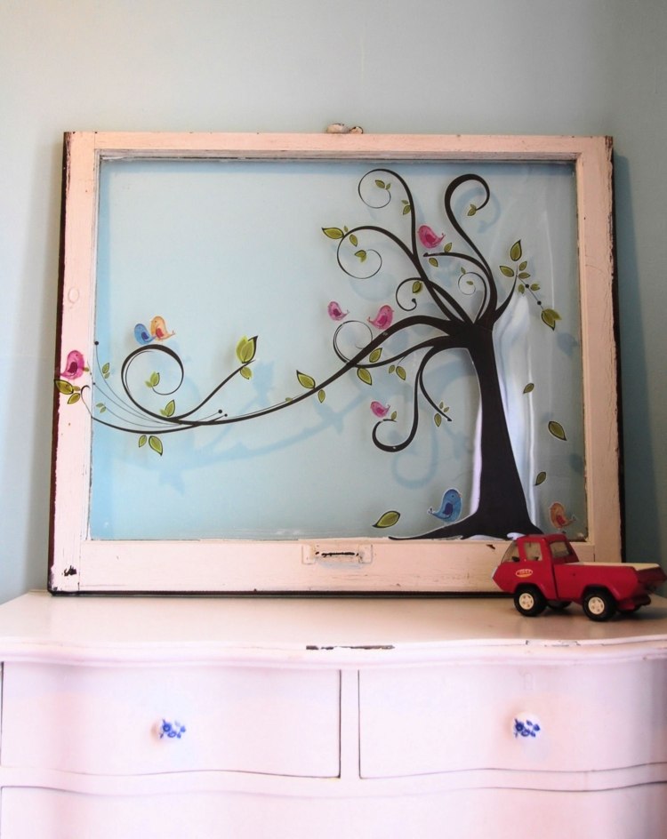 Hotová dekorácia na stenu v štýle shabby chic urob si sám dekorácia na stenu nápad pre detskú izbu vinobranie stromček romantický