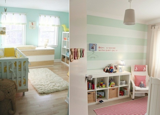 Zostavenie detskej izby - zelené pruhy