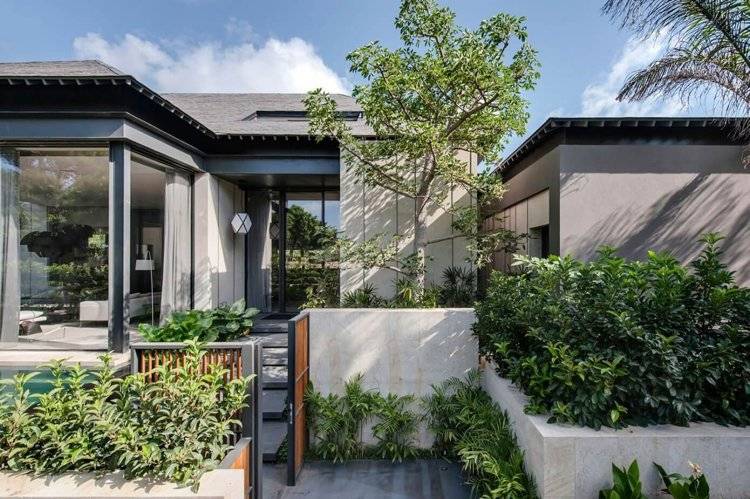 luxusný dom-terénne úpravy-moderný-záhradný-dizajn-betón