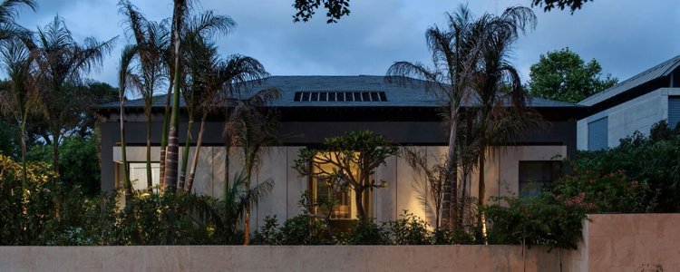 luxusný dom-exotické-palmy-moderný-záhradný-dizajn-veľké-okná