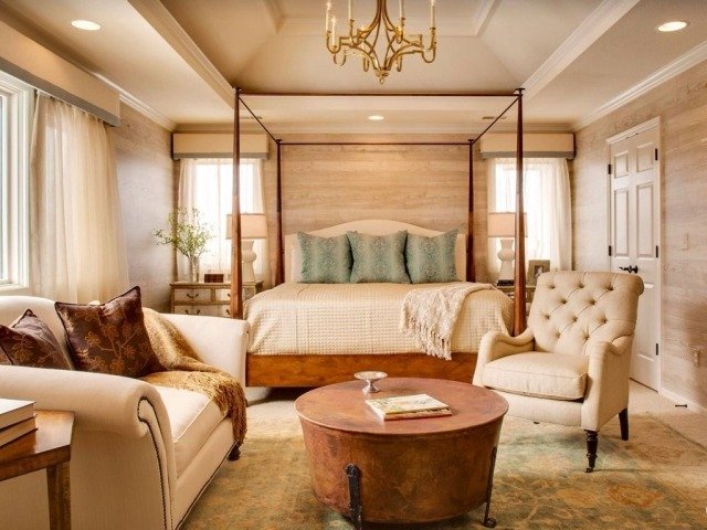 moderný dizajn spálne-klasické kreslo do postele s baldachýnom spálňa-dizajn-klasický-nábytok-baldachýn posteľ-čalúnené kreslo