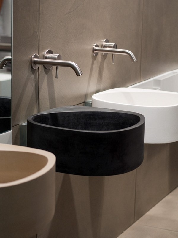 Talianske kúpeľňové armatúry umývadlo Moab-80 čierne a biele Talianske armatúry umývadlo Moab-80, monochromatický betón