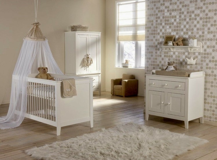 nástenný dizajn detská izba tapety bodky moderný štýl prebaľovací pult