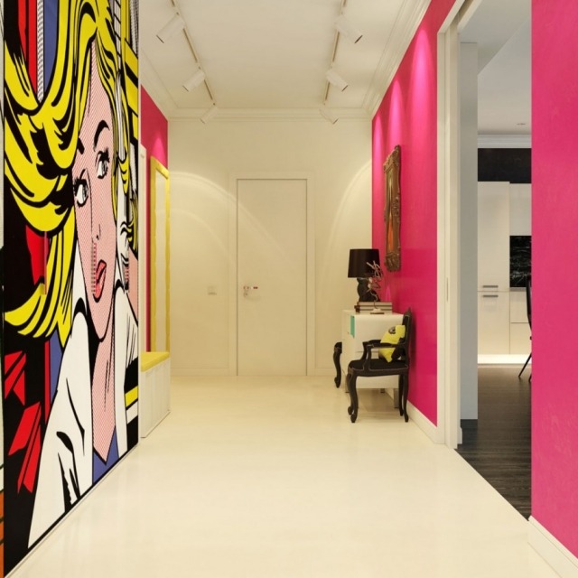 Pop-Art-Art-Hallway-Design-Walls-Framing-Myšlienky