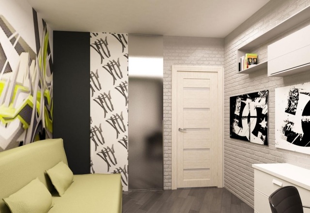 stena-design-izba-pre-deti-chlapec-tapeta-biela-tehla-stena-optika