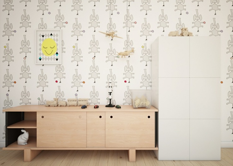 Nápady na dizajn tapiet na stenu, motívy slonov pre detskú izbu