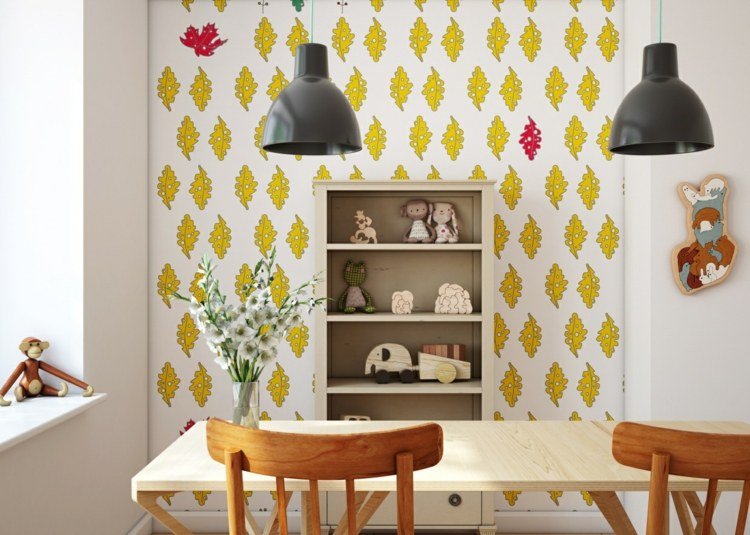 farebné steny dizajn detskej izby nápadito žltá ružová biela