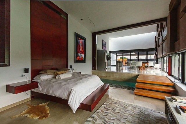 červené drevené stenové panely nápady na dizajn obrázky moderné Nápady na dizajn nástenných panelov zobrazujú moderné zariadenie