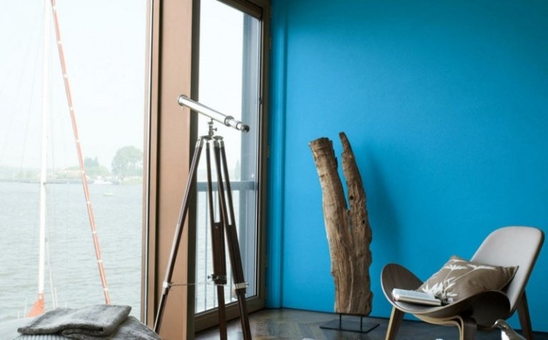 Nástenný dizajn-hnedo-tyrkysovo-stenový-kombinovať