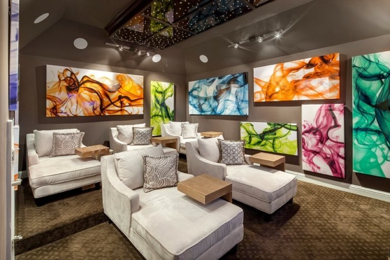 Nástenný dizajn-hnedá-nástenná dekorácia-nápady-domáce kino