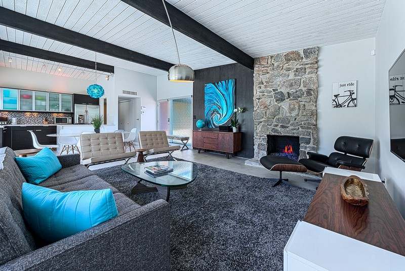 Dizajn steny-sivá-tyrkysová-antracitová-moderná-nástenná-umenie