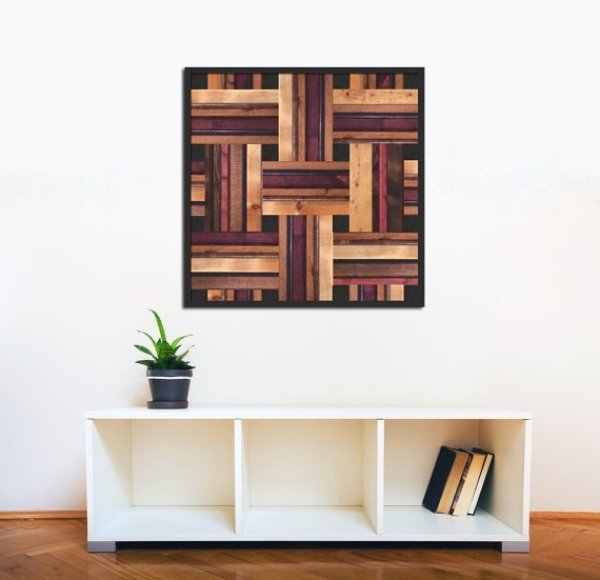 Nástenné drevo moderná rustikálne vyzerajúca dekorácia steny moderný domov