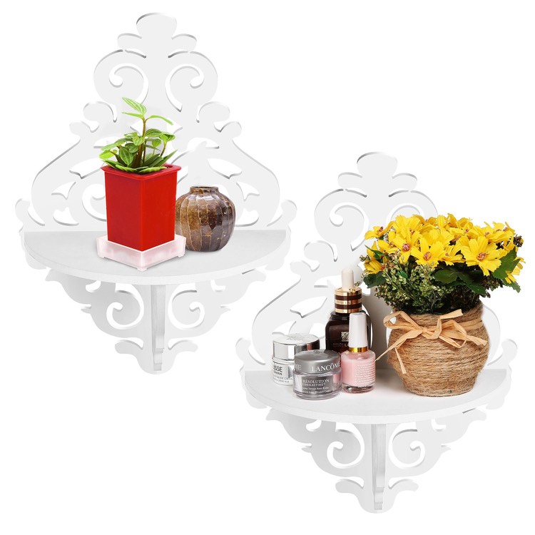 nástenná polica-dekorácia-vidiecky štýl-ošarpaná-šik-mini-závesná-policová rastlina