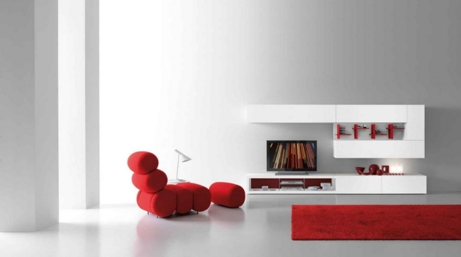červené akcenty modulárny dizajn nástennej police presotto červené akcenty, modulárne prevedenie nástenných políc od presotto