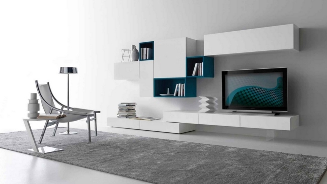 biela interiérová modulárna nástenná polica vzory presotto biele interiérové modulárne prevedenie nástenných políc od presotto