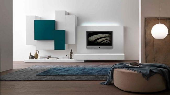 modrobiele modulárne dizajnové nástenné police presotto modro biele modulárne dizajnové nástenné police od presotto