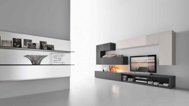 čiernobiele modulárne návrhy nástenných políc od presotto