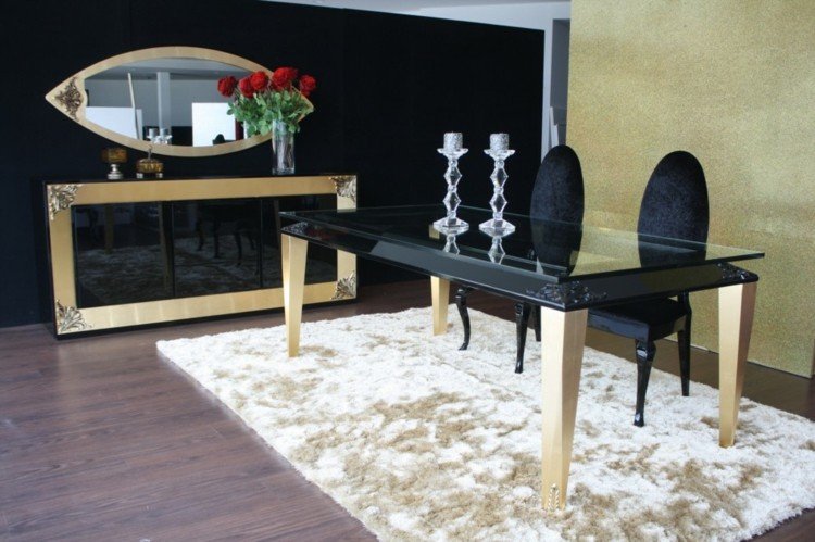 Nástenné zrkadlo barokový zlatý rám komody do jedálne