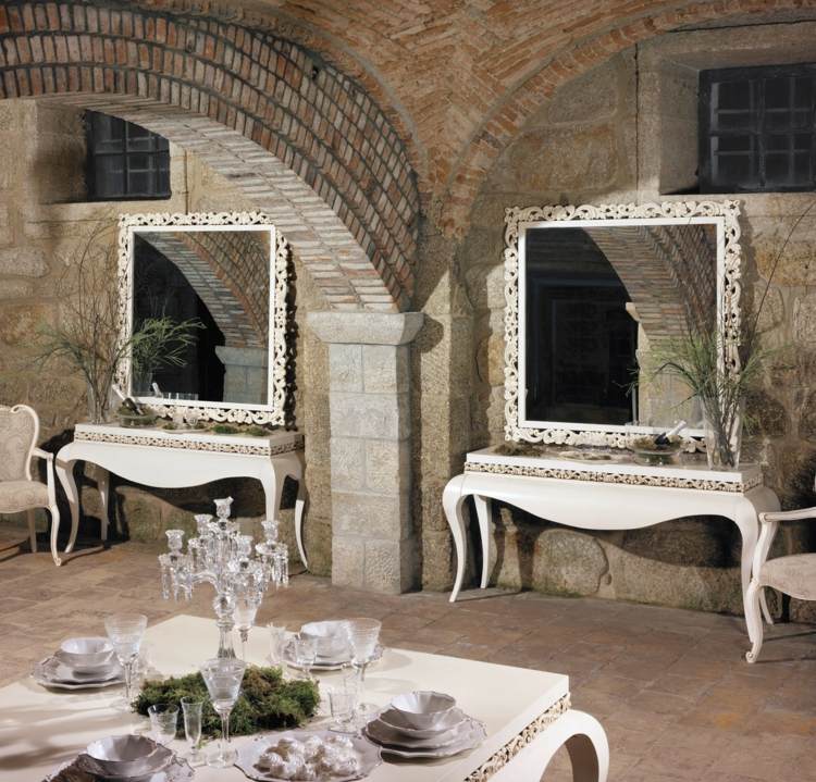 Nástenné zrkadlo barokový toaletný stolík nápady na bočný stôl nábytok