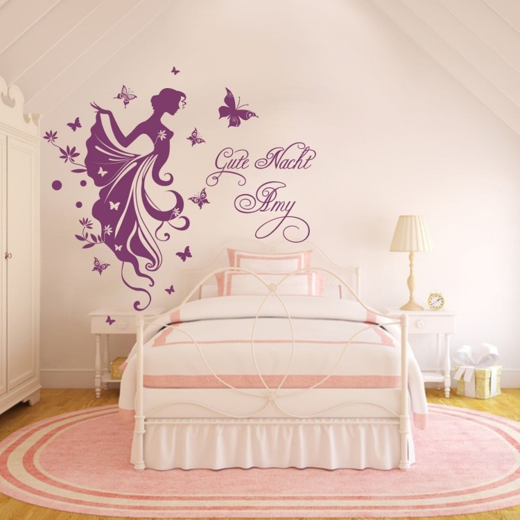 Nálepky na stenu pre nápady do detskej izby-fialové-víly-motýle
