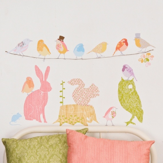 Nálepka na stenu do detskej izby v pastelových tónoch