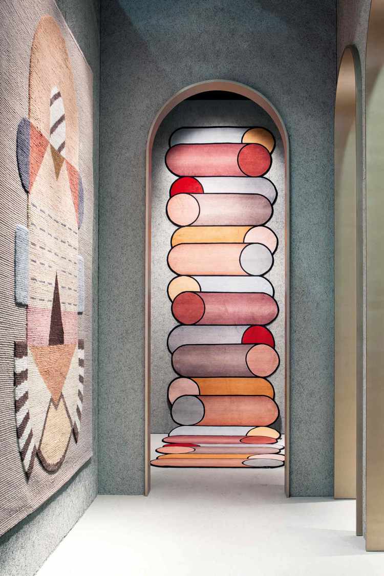 Gobelínová dekorácia chodby trojrozmerné nápady na geometrický vzor s geometrickým vzorom