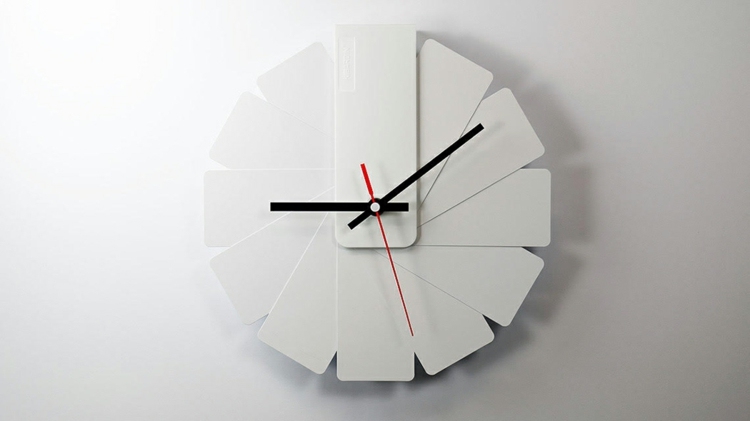 design-nástenné hodiny-obyčajné-biele-neutrálne-dizajn-nástenné-interiér