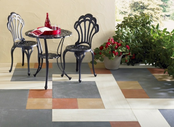 Farebná balkónová podlaha pôvodná dlažba