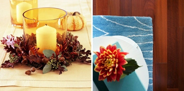 ozdobiť kvety sviečky jesenné listy