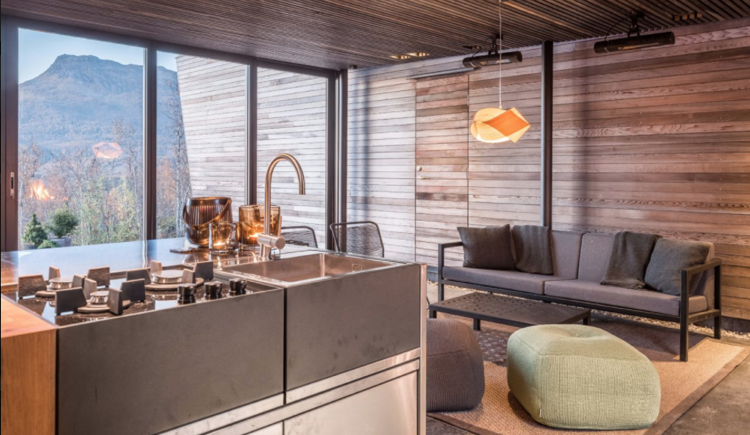 teplý drevený stenový stropný oceľový ostrov