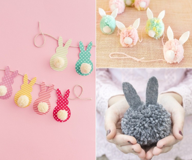 Vyrobte si girlandy na Veľkú noc s pomponmi pre zajačikov