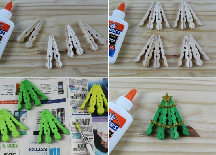 Vyrobte si jedle z drevených štipcov na bielizeň a ozdobte ich čističmi rúrok