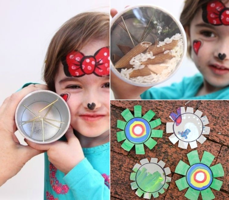 Domáci hudobný nástroj - dáždnik s klincami, ryžou a rezancami