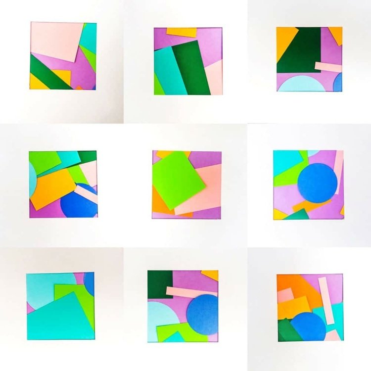 Kreatívna a moderná koláž vyrobená z kúskov papiera