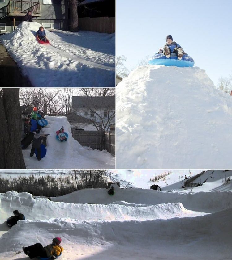 Zimné radovánky s domácou snehovou šmýkačkou