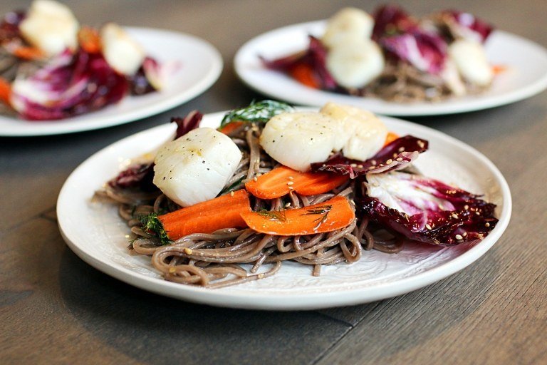 Soba rezance recept mušle mrkva v rúre zdravá japonská kuchyňa